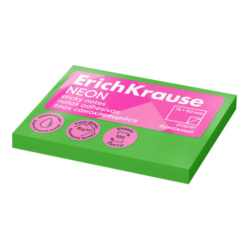 Picture of EK STICKY NOTES 50X75MM NEON GREEN